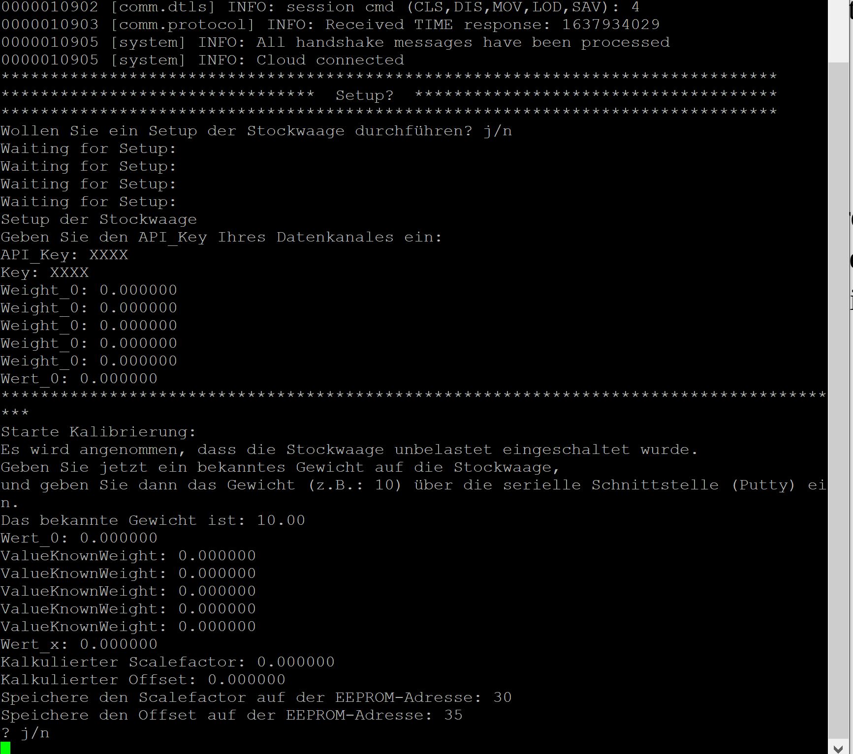 Putty - Dialog mit der Stockwaage